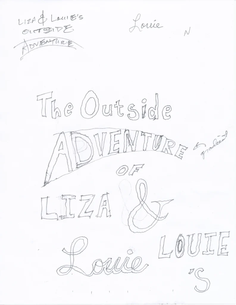 sketch liza and louie cover title drawings